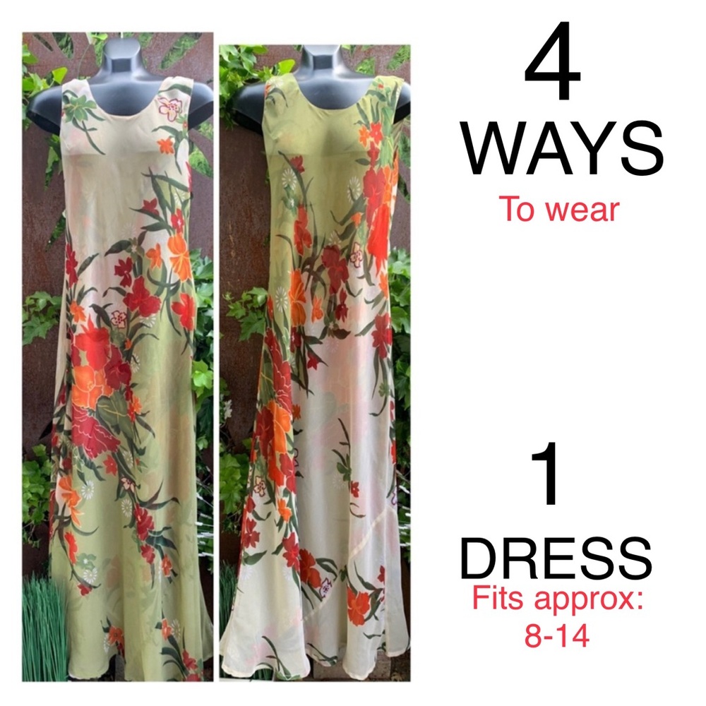 Size 8-12 ⭐️ MAXI Bias cut, ⭐️ Reversible - scarf weight double sided LINED